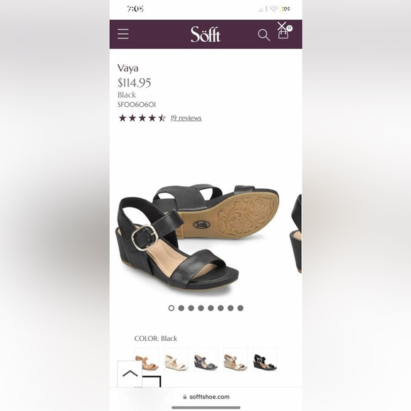 Sofft Vaya Black Sandals - Picture 2 of 8